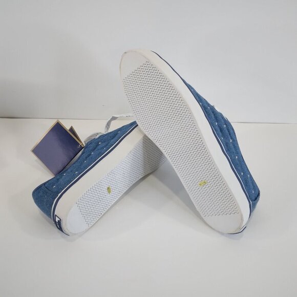 NWT Sebastino Quilted Studded Denim Blue Sneakers Size 7.5 - Picture 10 of 15